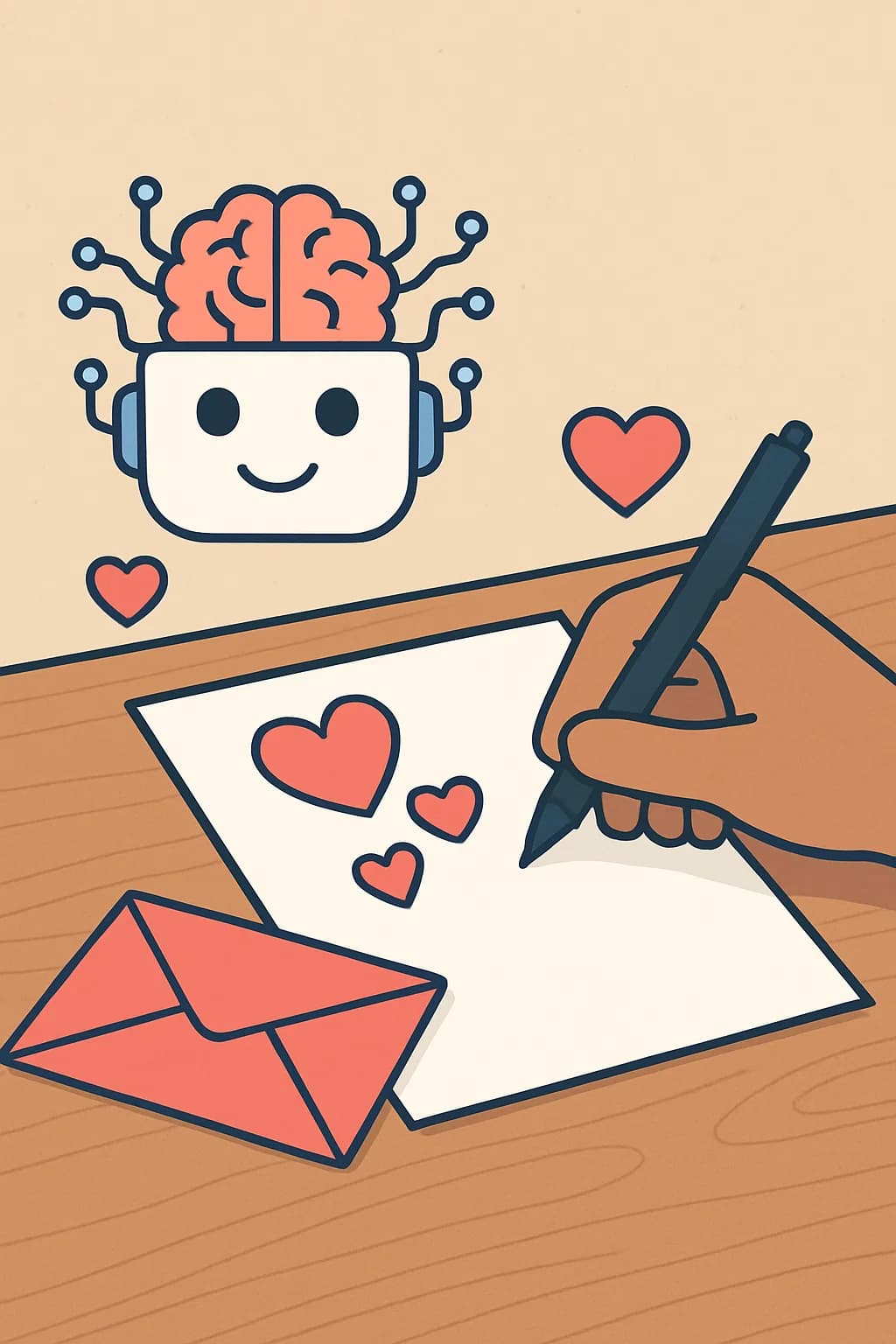 Imagem ilustrativa para o artigo: How to Write a Love Letter Using Artificial Intelligence: A Complete Guide to Surprise Your Loved One